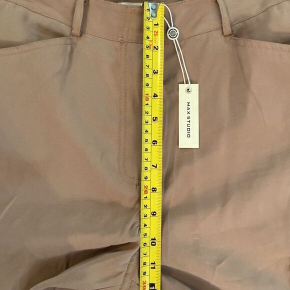 NWT Max Studio size 8 pants 85% rayon, 15%, polyester, side pockets, tan - Picture 7 of 13